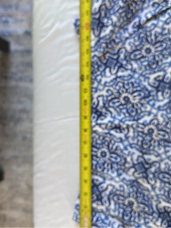 Milly Blue White Floral A-Line Skirt Size L Statement Midi Knee Length Cotton - Picture 9 of 11